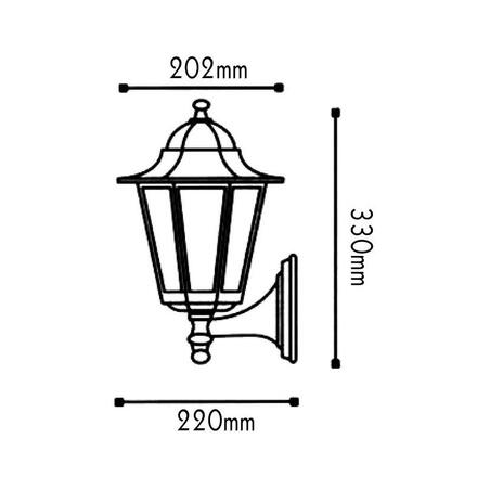 ACA Lighting Garden lantern venkovní nástěnné svítidlo HI6021B