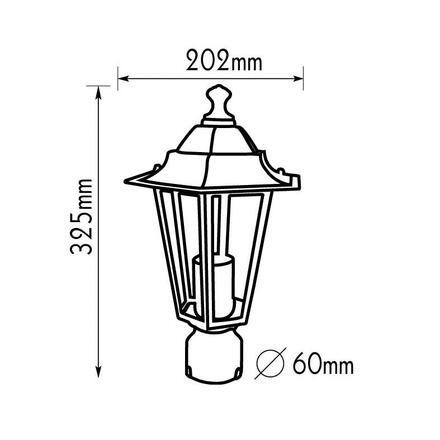 ACA Lighting Garden lantern venkovní sloupové svítidlo HI6024GB