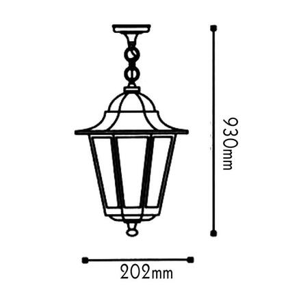 ACA Lighting Garden lantern venkovní závěsné svítidlo HI6025V