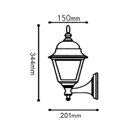 ACA Lighting Garden lantern venkovní nástěnné svítidlo HI6041V