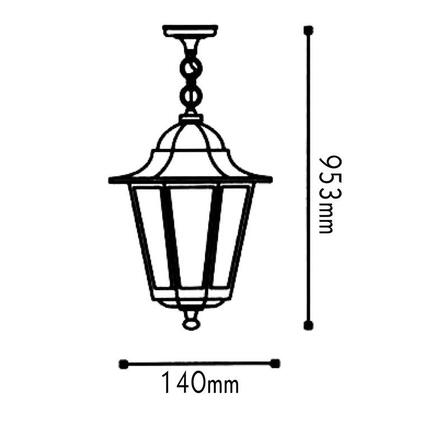 ACA Lighting Garden lantern venkovní závěsné svítidlo HI6175B