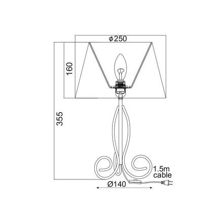 ACA Lighting Floor&Table stolní svítidlo KS1007T1BN