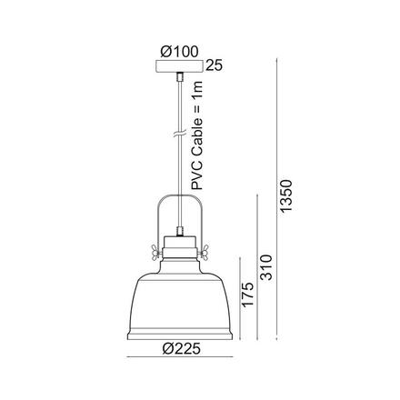 ACA Lighting Vintage závěsné svítidlo KS212622P