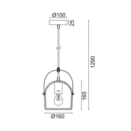 ACA Lighting závěsné svítidlo 1XE27 šedá beton D16XH130CM CARAMELO KS411P16G