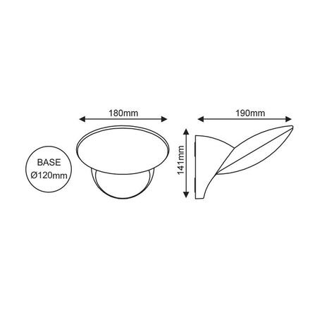 ACA Lighting LED SMD venkovní nástěnné svítidlo 14W 630LM 110d 230V AC 3.000K tmavá šedá CRI80 IP54 30.000hod LG2332G