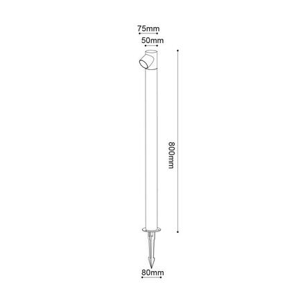 ACA Lighting LED venkovní stojací svítidlo se zápichem 5W 240lm 50d 230V 3000K tmavě šedá CRI80 IP65 30000H LG2371G-800