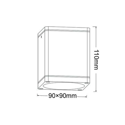 ACA Lighting GU10 venkovní hranaté stropní svítidlo 230V tmavě šedá IP65 GU10 MAX.35W LG2401GU10G