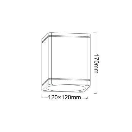 ACA Lighting E27 PAR30 venkovní hranaté stropní svítidlo 230V bílá IP65 MAX.35W LG2402E27W