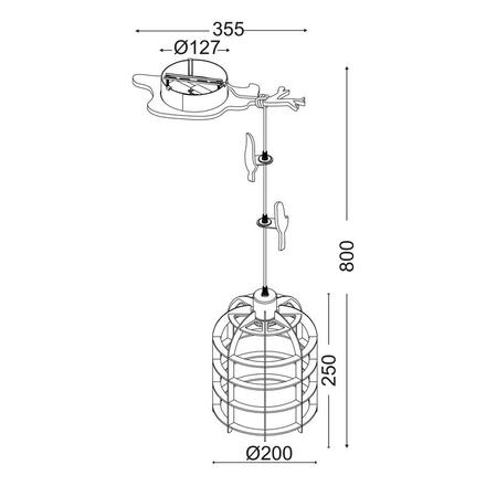 ACA Lighting Dětské závěsné svítidlo MD150411P