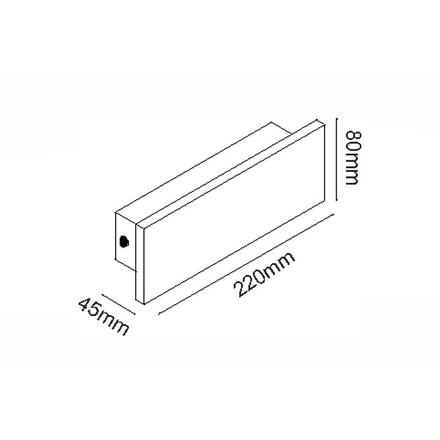 ACA Lighting LED venkovní nástěnné lineární svítidlo 8W 540LM 230V AC 3000K RA80 IP65 30.000hod bílá beton MK063220W