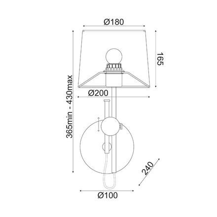 ACA Lighting Textile nástěnné svítidlo ML306421WS