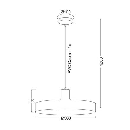 ACA Lighting Prim závěsné svítidlo OD5392SBK