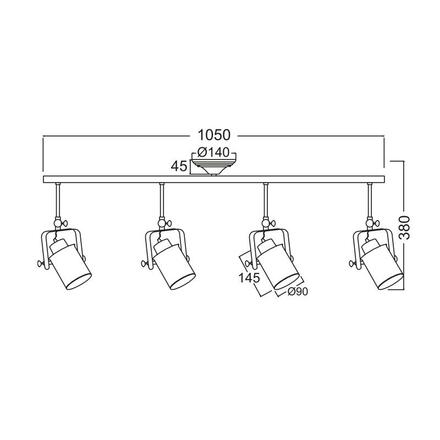 ACA Lighting Vintage stropní svítidlo OD61014AW