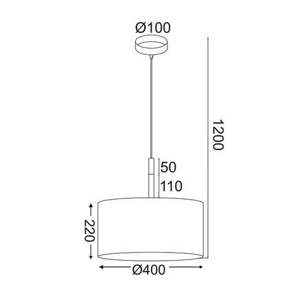 ACA Lighting Textile závěsné svítidlo OD650840PBK