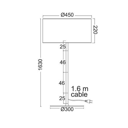 ACA Lighting Textile stojanové svítidlo OD6508FWH