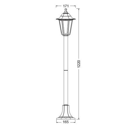 ACA Lighting Garden Pole venkovní svítidlo PLGQ5B