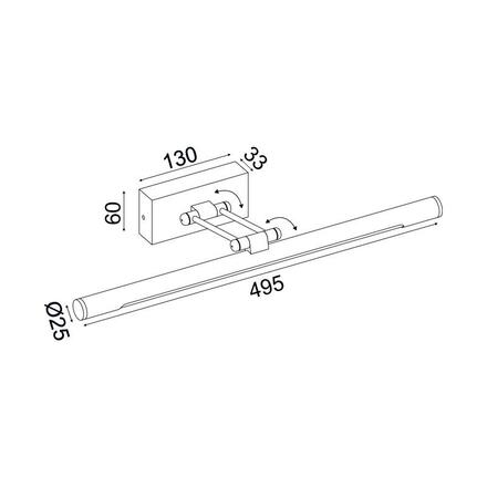 ACA Lighting nástěnné svítidlo LED 12W 4000K 780lm chrom IP44 50X6X19CM RIO PN10LEDW504CH