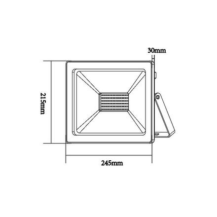 ACA Lighting černá LED SMD reflektor IP66 100W 4000K 8600Lm 230V Ra80 Q10040