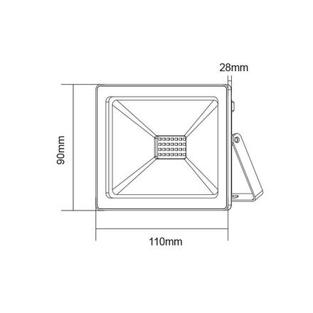 ACA Lighting černý LED SMD FLOOD reflektor IP66 20W modrá 230V Q20B