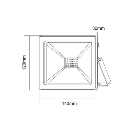 ACA Lighting černý LED SMD FLOOD reflektor IP66 30W modrá 230V Q30B