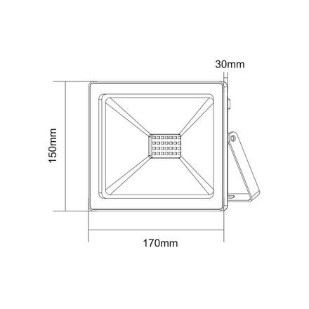 ACA Lighting černý LED SMD FLOOD reflektor IP66 50W modrá 230V Q50B