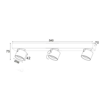 ACA Lighting bodové svítidlo nástěnné LED 15W COB 80° 3000K 1200LM bílá hliník 54X7XH10CM PLUTO RA33LEDS54WH