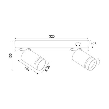 ACA Lighting nástěnné a stropní svítidlo 2XGU10 DIVINO černá hliník IP20 32X7X13,5CM RA3632SBK