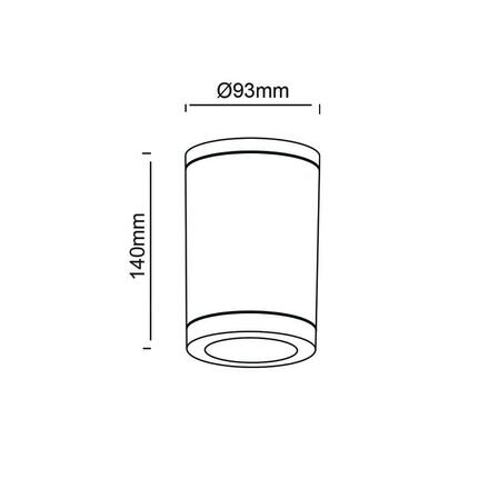 ACA Lighting GU10 venkovní kulaté stropní svítidlo 230V tmavě šedá IP65 GU10 MAX.7W SL7033DG