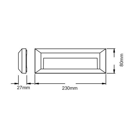 ACA Lighting LED venkovní nástěnné svítidlo hranaté šedá 230V AC IP65 2W 3000K 100LM RA80 SLIM32N