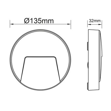 ACA Lighting LED nástěnné kulaté svítidlo šedá 230V AC IP65 3W 3000K 200LM RA80 SLIM41