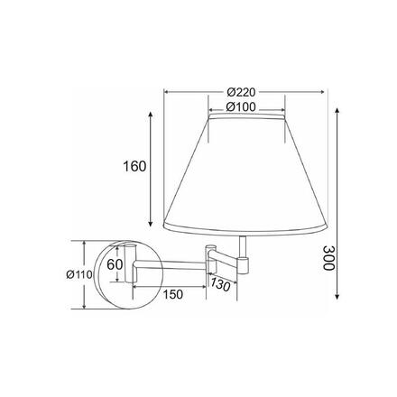 ACA Lighting Wall&Ceiling nástěnné svítidlo SUWB01B