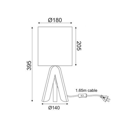 ACA Lighting Floor&Table stolní svítidlo TF176721TPP