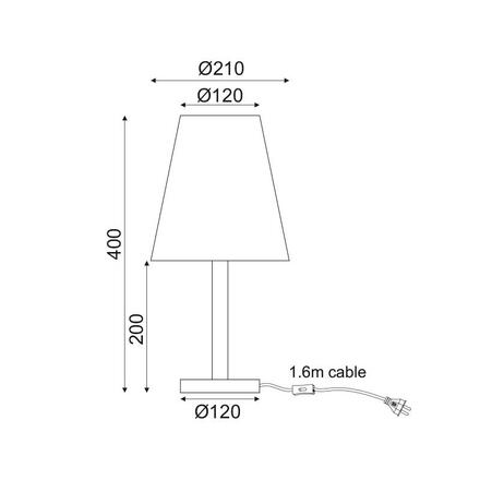 ACA Lighting Floor&Table stolní svítidlo TF176731TNW