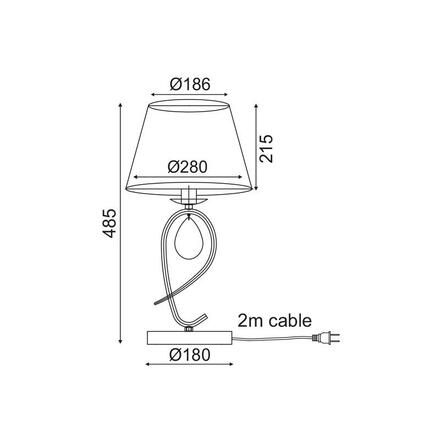 ACA Lighting Textile stolní svítidlo TNK81490CG1T