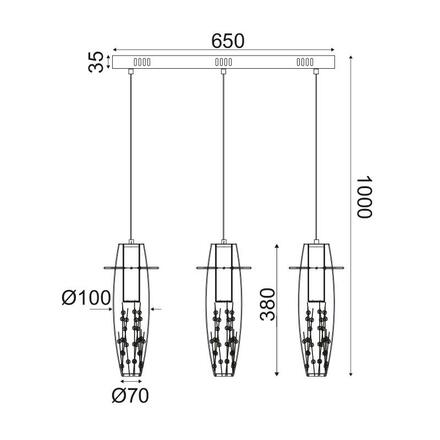 ACA Lighting Crystal LED závěsné svítidlo VANI659LEDP