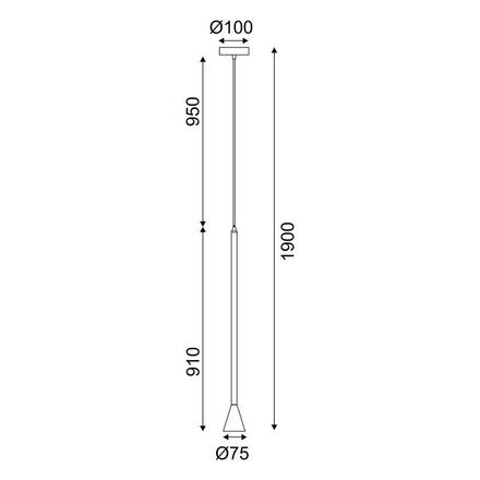 ACA Lighting závěsné svítidlo 1XGU10 CLOUZOT černá kov IP20 D7,5XD10XH190CM YL22801PBK