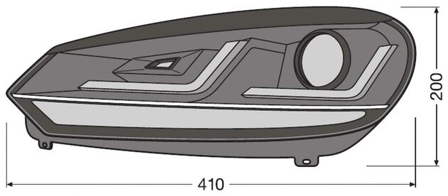 OSRAM světlomety LEDriving Xenarc GTI pro Golf VI LED-denní svícení a D8S Xenon 2ks LEDHL102-GTI