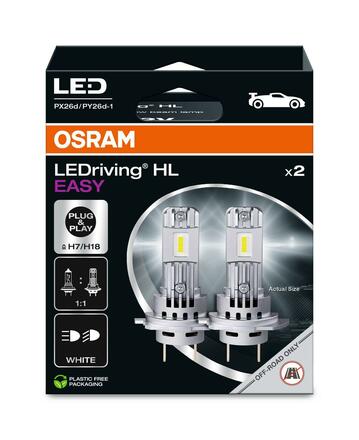 OSRAM LEDriving HL EASY H7/H18 12V 16W PX26d/PY26d-1 6500K White 2ks 64210DWESY-2HB