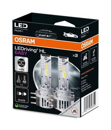 OSRAM LEDriving HL EASY H15 12V 3.8W/16.5W PGJ23t-1 6500K White 2ks 64176DWESY-2HB