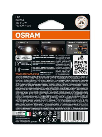 OSRAM LED P21/5W 12V 1,7W BAY15d LEDriving Cool White 6000K 2ks blistr 7528DWP-2BL