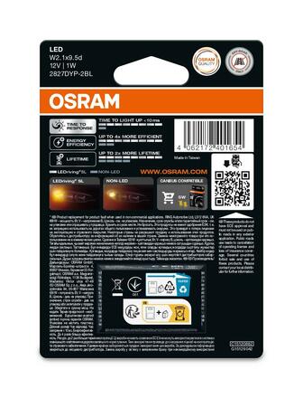 OSRAM LED W5W LEDriving SL Amber 12V blistr 2ks 2827DYP-2BL