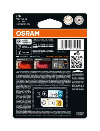 OSRAM LED W5W LEDriving SL Red 12V blistr 2ks 2825DRP-2BL