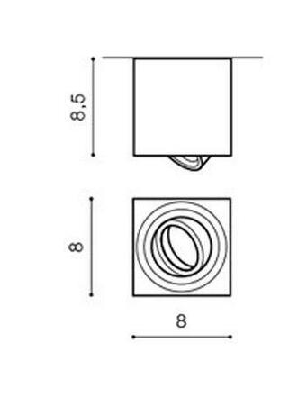 Stropní bodové přisazené svítidlo AZzardo Mini Eloy aluminium AZ1754 GU10 1x50W IP20 hliníkové