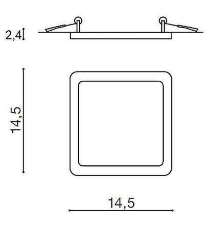 LED Stropní zápustné bodové svítidlo AZzardo Slim 15 Square 3000K IP44 black AZ2836 12W 1000lm 3000K IP44 14,5cm čtvercové černé