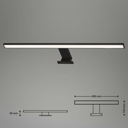 BRILONER LED svítidlo k zrcadlu 60 cm 8W 780lm černá BRI 2104-115