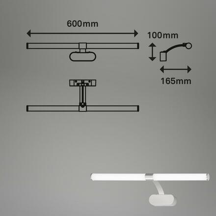 BRILONER LED svítidlo k zrcadlu 60 cm 8 W 1040lm chrom BRI 2131014