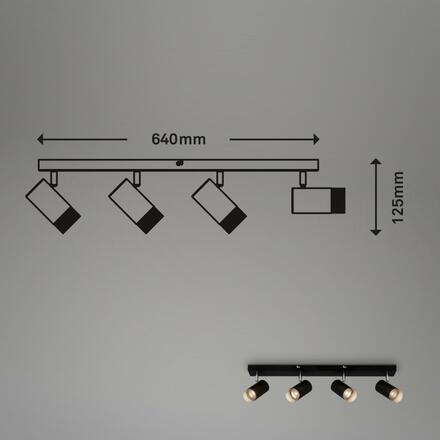 BRILONER Spot, 76 cm, 4x GU10, max. 9W, černá BRI 2142045