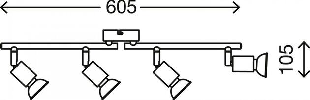 BRILONER Bodové svítidlo 60,5 cm 4xGU10 12W 1000lm bílé BRI 2767-046