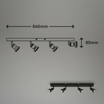 BRILONER Bodové svítidlo 64 cm 4xGU10 4,9W 460lm černá BRI 2926-045