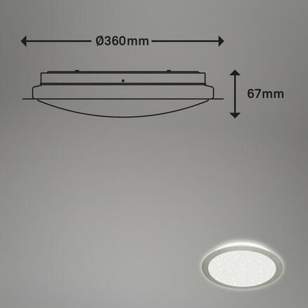 BRILONER LED stropní svítidlo s hvězdným dekorem, pr. 36 cm, 15 W, 1600 lm, matný nikl BRI 3089-012